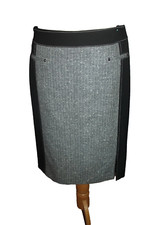 JUPE PIED DE POULE FEMME  °°°  UN JOUR AILLEURS °°° 92% LAINE . TAILLE 40