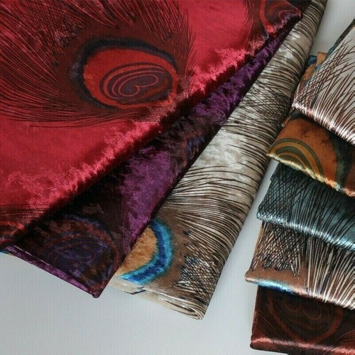 Tissu velours phœnix paon - tissu,