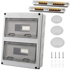 Coffret Electrique Etanche Exterieur IP65, 24 Modules avec Terminaux et Rails