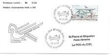 ST PIERRE ET MIQUELON 1990 ENVELOPPE N°120/300 LE POU DU CIEL