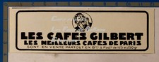 CAFE GILBERT LE MEILLEUR CAFE DE PARIS  publicité advert 