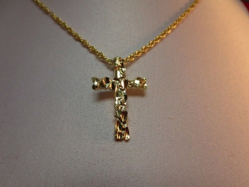 Plaqué pépite croix - plaqué,