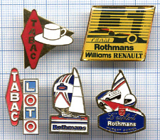 Lot de PIN'S Tabac CAROTTE Loto ROTHMANS Hubert Auriol AUTO F1 WILLIAMS RENAULT