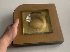 Goût Dupré-Lafon Important Cendrier Cristal & Cuir D’Autruche Vide Poche Luxueux