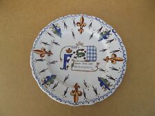 ancienne assiette murale en céramique faience Chambord François 1 er salamandre