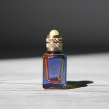 Petite bouteille en verre, miniature vide en verre multicolore