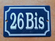 ancienne plaque émaillée  de maison rue n° 26 bis