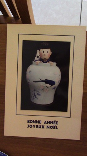 Tintin herge carte voeux - de,