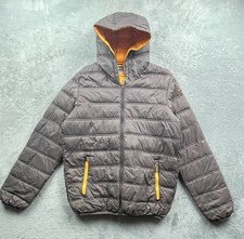 Doudoune Kappa homme M – grise à capuche, intérieur jaune, style sportif V030