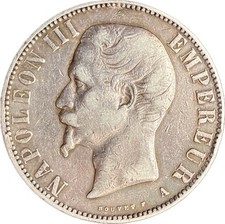 #F0264 France, Napoléon III : 5 francs 1856 A - Argent - Second Empire