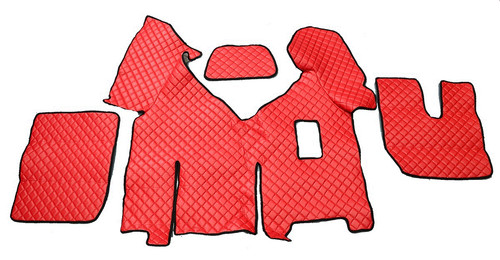 Rouge eco cuir tapis pour - rouge,