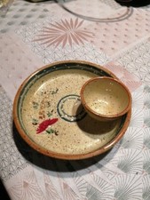 Plat de service pour olive avec pot pour noyaux artisanale