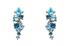 Topaze Bleu et Diamant Goutte