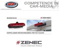 Feu stop double caméra de recul ZENEC ZE-RCE3704-2S compatible avec Fiat Ducato
