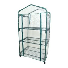 Serre de jardin 3 étages avec bâche transparente 69x49x125cm en PVC - Porte enro
