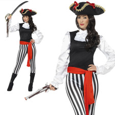 Pirate Adulte Femme Déguisement des Caraïbes Boucanier UK 8-18