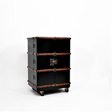 Modèles Authentiques Polo Club BAR Noir Whiskey Armoire Étagère à Vin Vintage