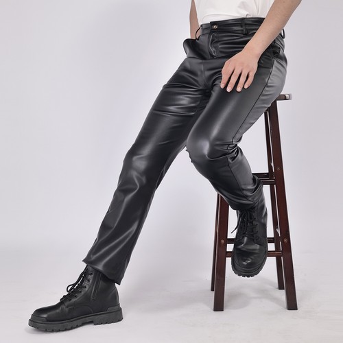 Pantalon homme noir - pantalon, cuir