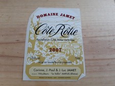 étiquette vin Côte Rôtie 2007 Domaine Jean Paul JAMET Rhone wine label Ampuis