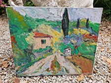 Peinture Moderne Huile Sur Toile Représentant Un Paysage 