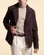 Blouson cuir marron homme - , pur