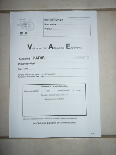 Livret vae bts assistante de - vae,