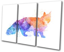 Watercolour Cat Maine Coon Animals TREBLE TOILE murale ART Photo Print
