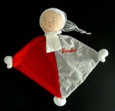 *. DOUDOU PLAT BERCHET LUTIN GARCON GRIS ROUGE BONNET ECHARPE - TTBE