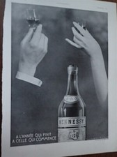 HENNESSY Cognac 6 + MENTON + FORGEACIER publicité papier ILLUSTRATION 1933