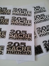 Sticker autocollant DOMING Résine 3D Monogramme Peugeot 205 Sacré Numéro