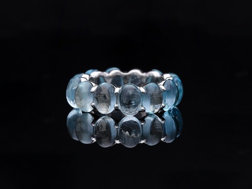 Bague mémoire aigue marine - mémoire, aigue-marine