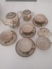service a thé ou café en porcelaine,japon théière,sucrier,6 tasses,4 Sous Tasse 