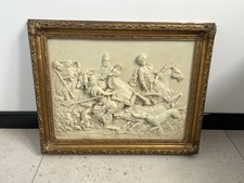 BAS RELIEF STYLE CONCRÉTION CALCAIRE SCÈNE DE CHASSE 
