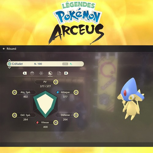 Crefadet shiny niveaux - shiny,