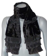 ECHARPE de créateur pour femme taille unique noir uni foulard étole cheche neuve