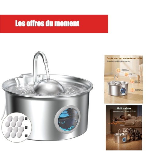 Fontaine eau pour chat inox - fontaine,
