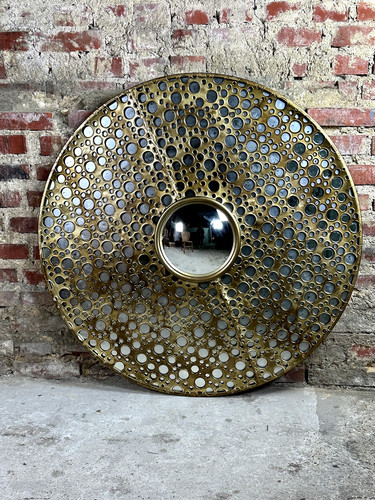 Miroir soleil luna doré - "luna",