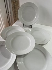 6 ANCIENNES ASSIETTES BLANCHES style Digoin Sarreguemines Blanc Shabby Chic Noël