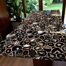 Noir Agate Table Top , 152cm x 76.2cm Pierre Séjour Salle à Manger Décor Meuble