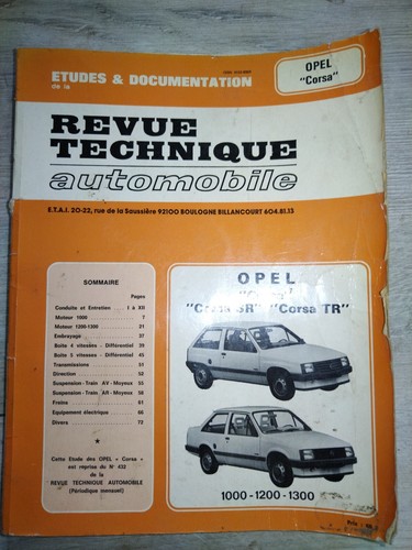 Revue technique opel - revue, sr