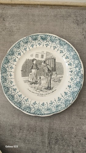 Assiette ancienne humoristique