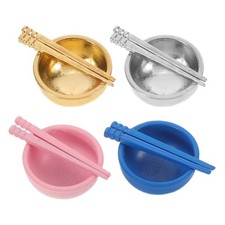  4 Set Mini Vaisselle Pour Maison De Poupée Accessoires Poupee Miniature