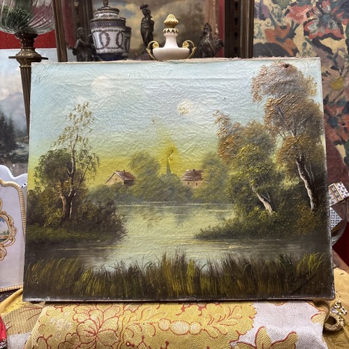 Ancien tableau huile sur toile - tableau,