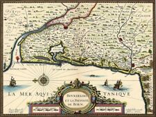 Reproduction carte ancienne - Bordelais XVIIè
