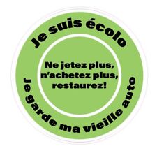 Vignette Fiscale Vintage "Je suis écolo" - Voiture de Collection