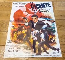 LE VICOMTE RÈGLE SES COMPTES Affiche cinéma 60x80 MAURICE CLOCHE, MATHEWS 1966