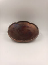 Coupe céramique rouge émail cuivré irisé poterie vintage France années 60 70's