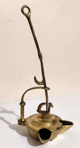 Ancienne lampe huile bronze - lampe, a