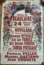 Affiche - corrida- arènes de Beaucaire - José Pires -2004 - 63x41