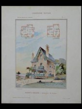 MAISON A TREGASTEL - 1906 - GRANDE PLANCHE COULEUR - GUIOMAR